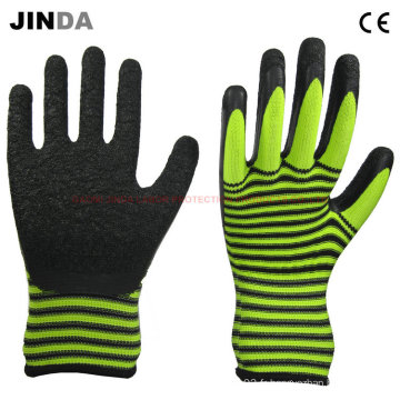 Gants de travail en latex recouvert de nylon coloré (LS217)